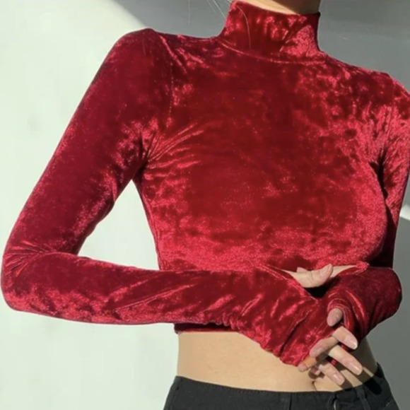 Velvet Crop Tops
